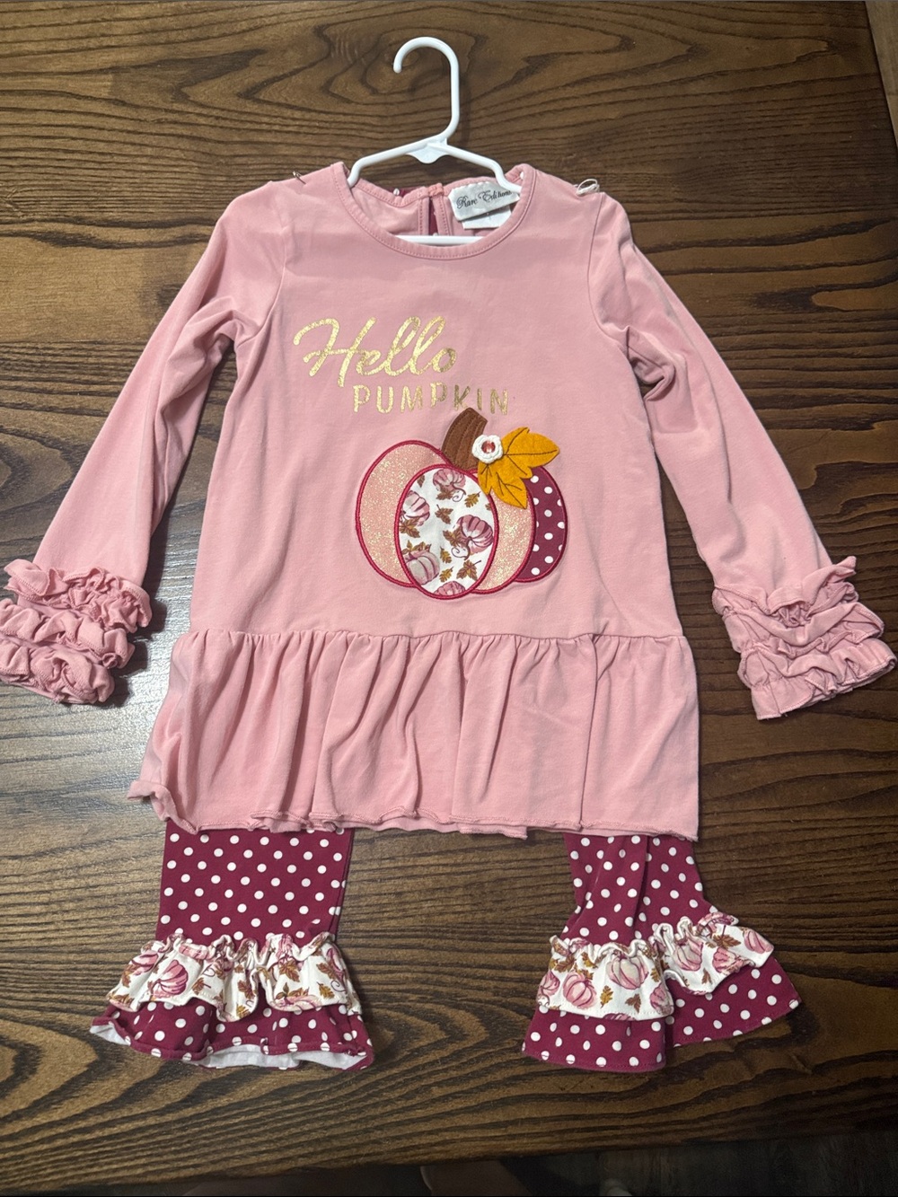Rare Editions Pink "Hello Pumpkin" Ruffle Set